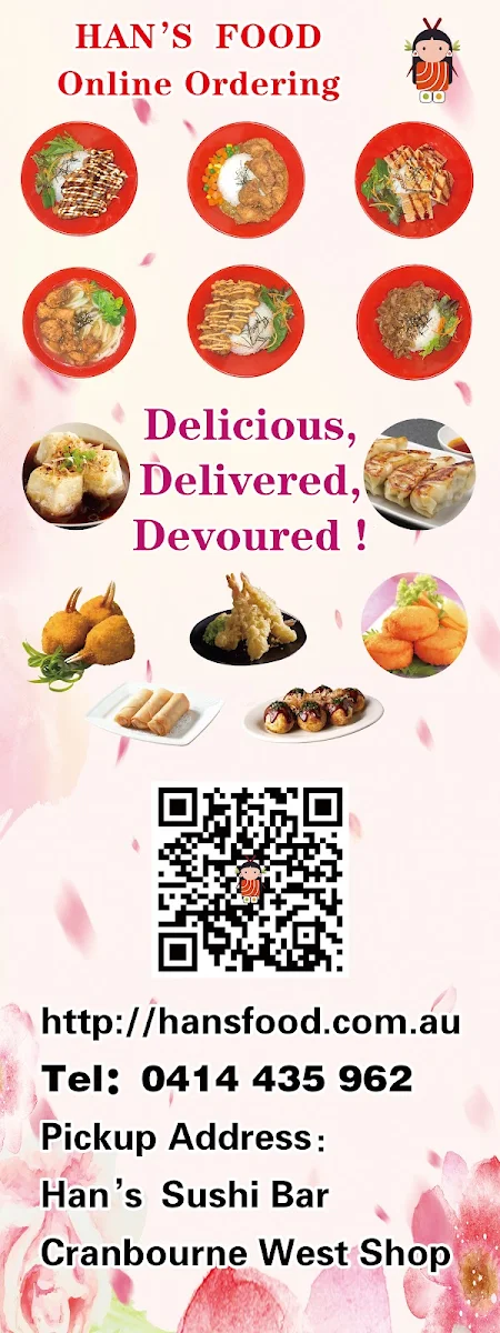 Menu, Han's Sushi Bar