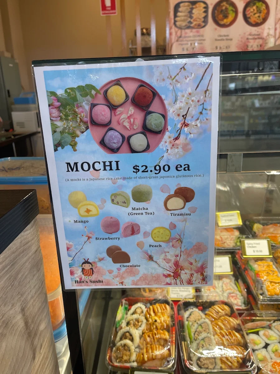 Menu, Han's Sushi Bar