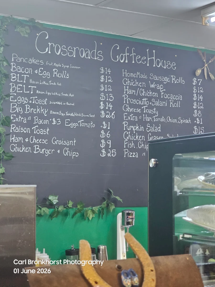 Menu, Crossroads Coffee House Peterborough