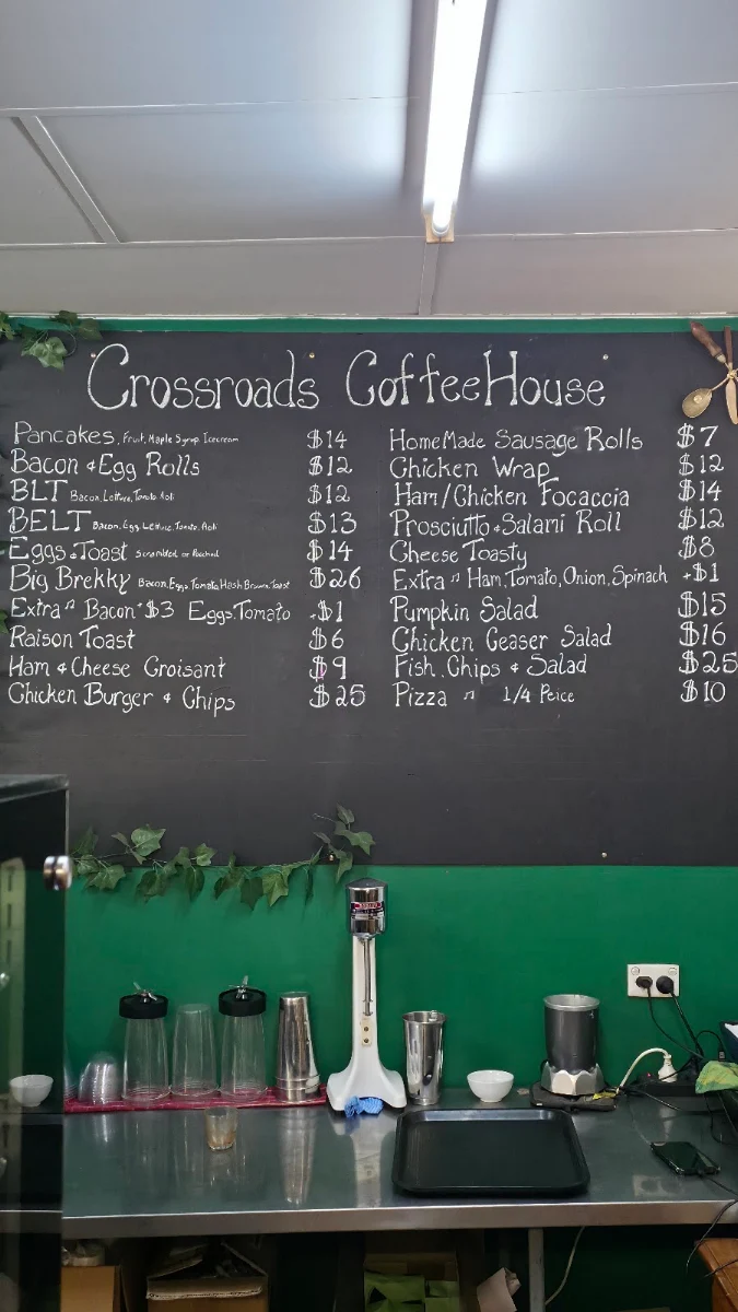 Menu, Crossroads Coffee House Peterborough