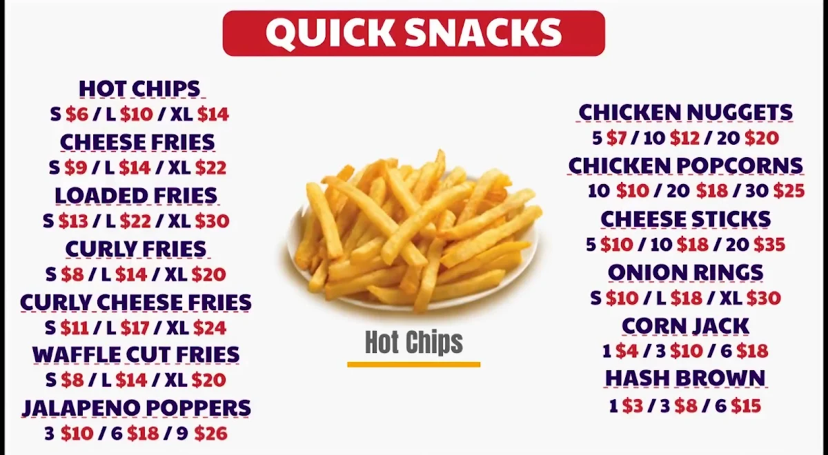Menu, Broaster Chicken Epping