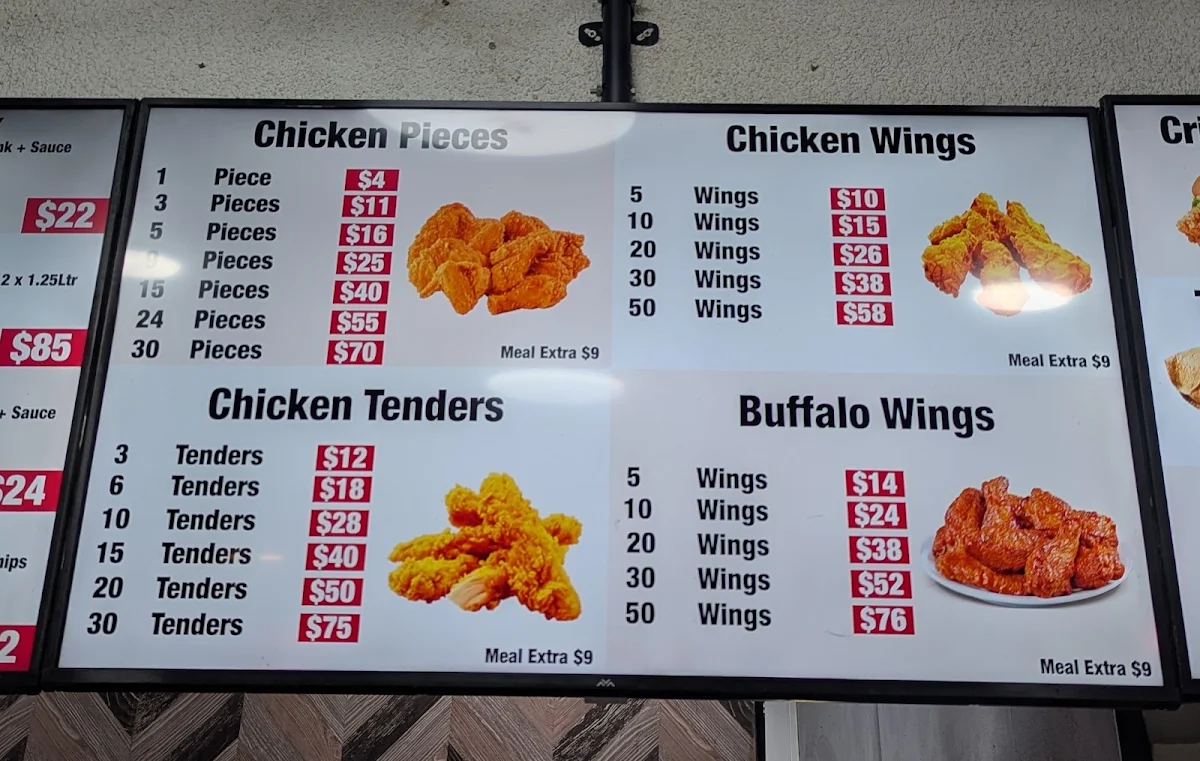 Menu, Broaster Chicken Epping