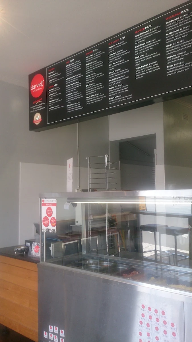 Menu, Darvid's Pizzeria Blackburn