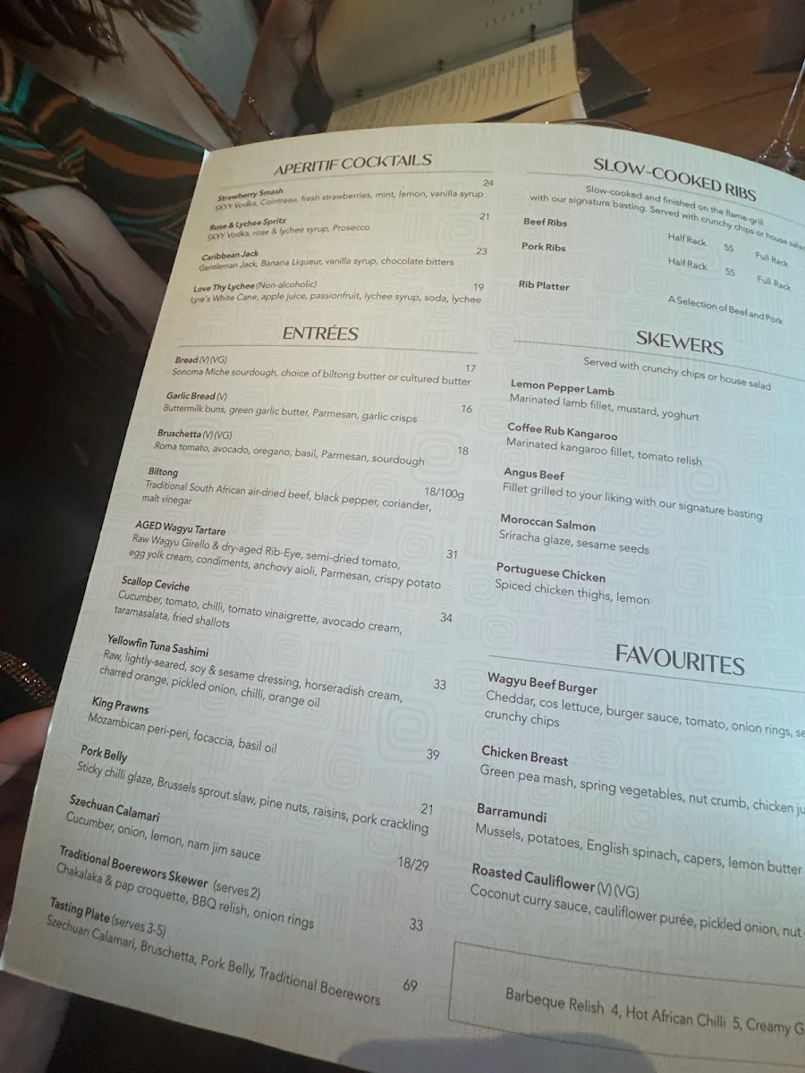 Menu, The Meat & Wine Co Bella Vista