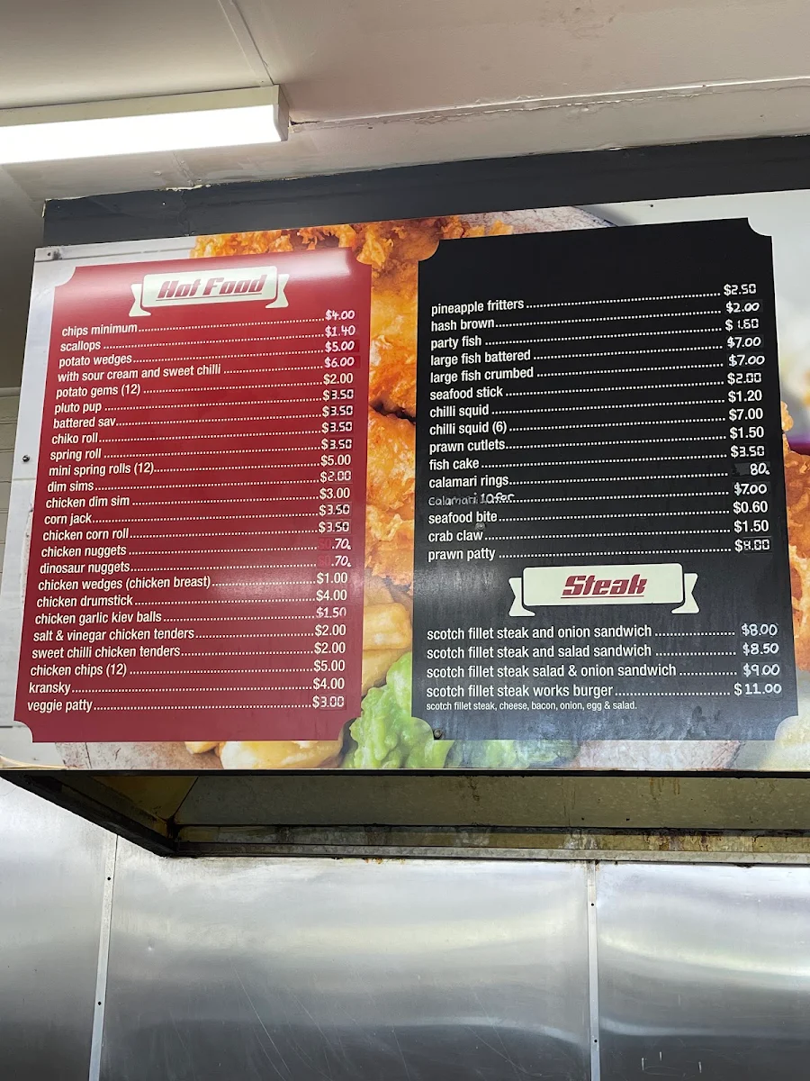 Menu, Windale Takeaway