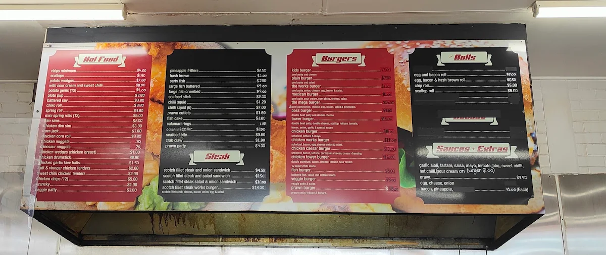 Menu, Windale Takeaway