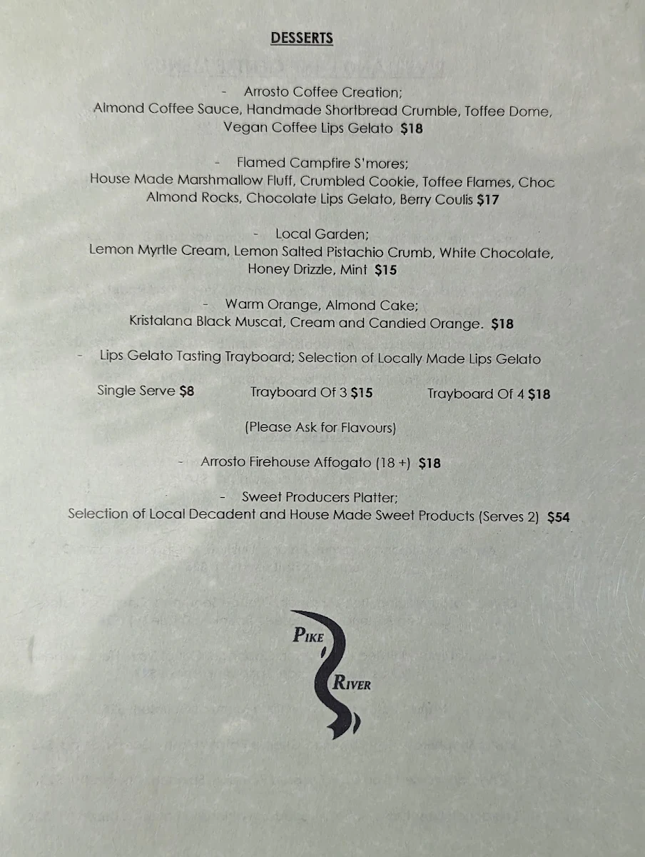 Menu, Riverland Wine Centre