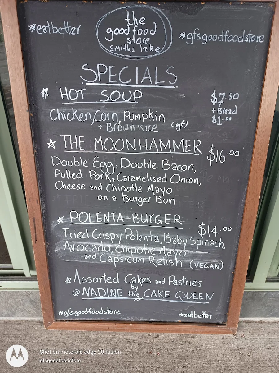 Menu, The Good Food Store