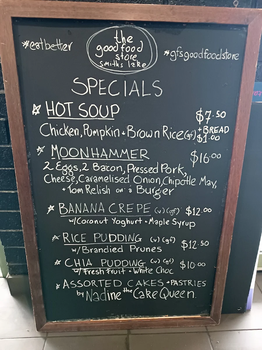 Menu, The Good Food Store