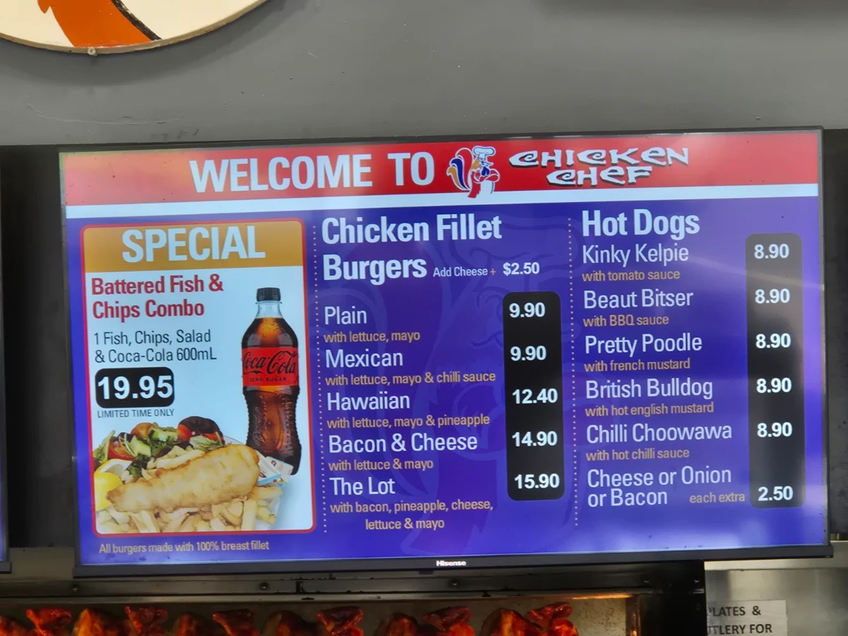 Menu, Chicken Chef