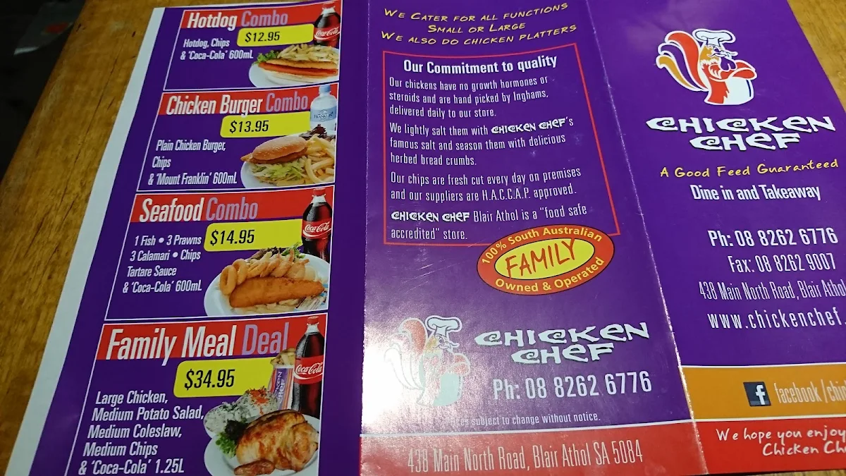 Menu, Chicken Chef
