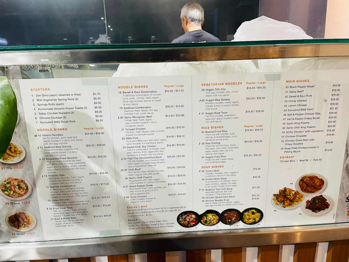 Menu, Noodle Hut
