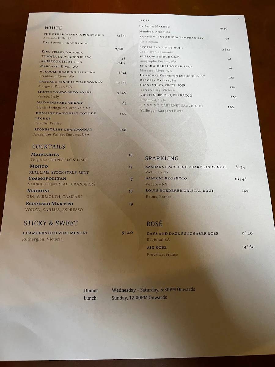 Menu, FYRE