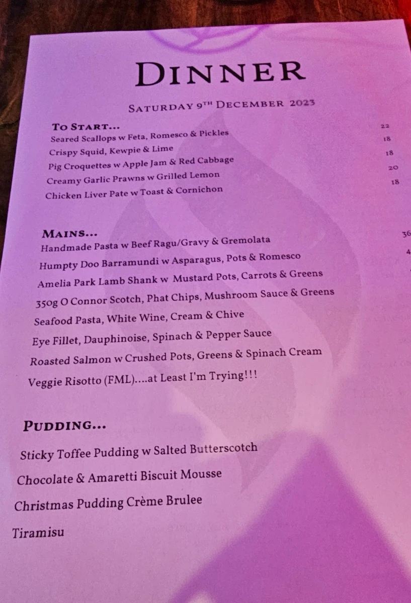 Menu, FYRE