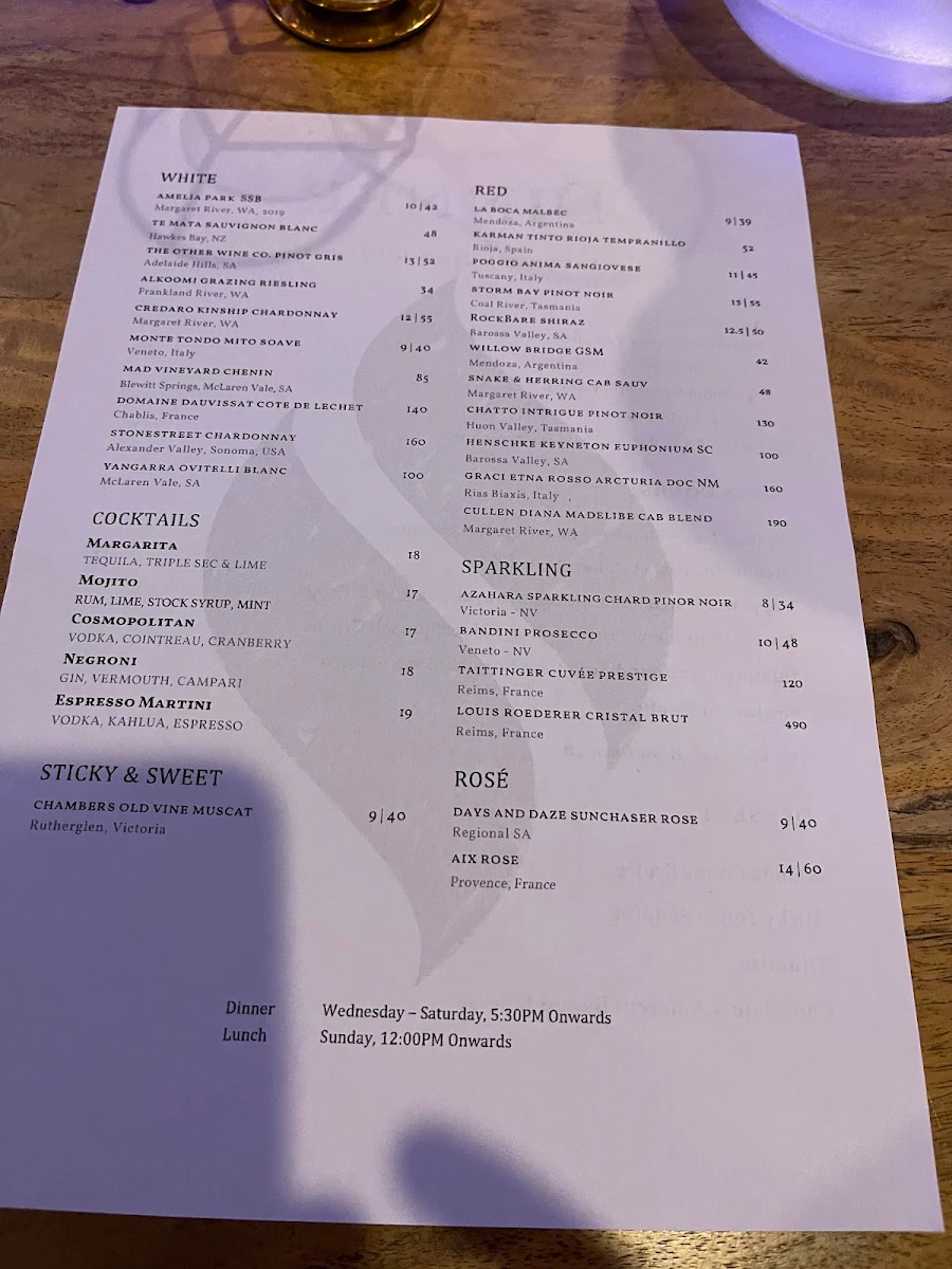 Menu, FYRE