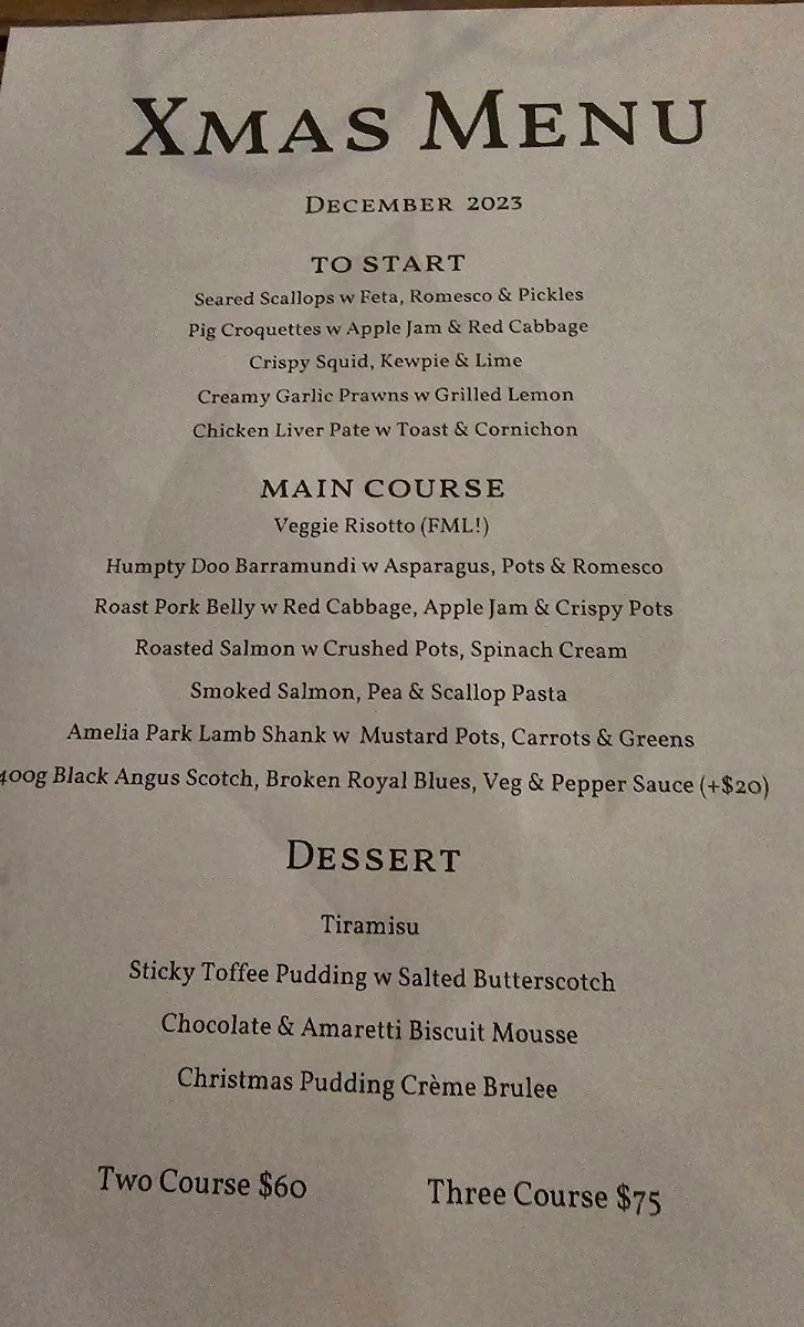 Menu, FYRE