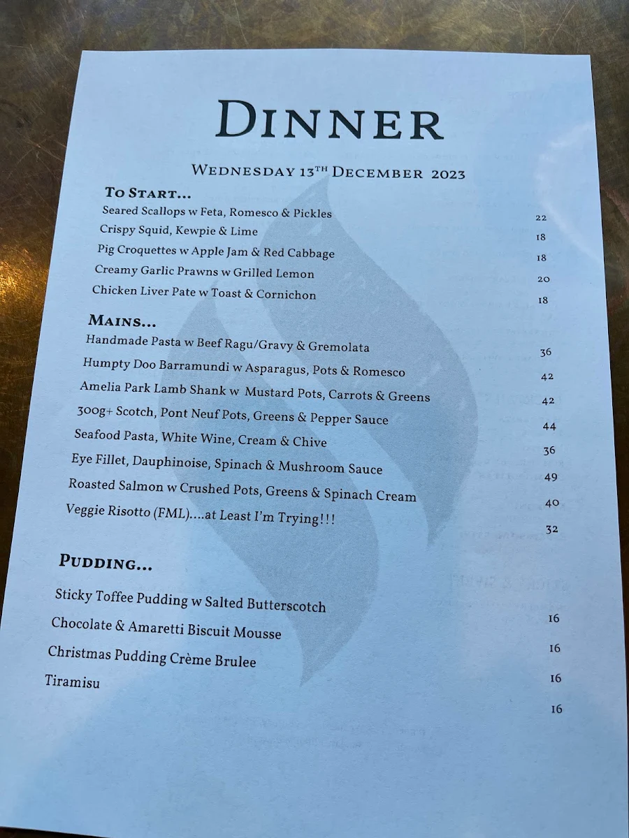 Menu, FYRE