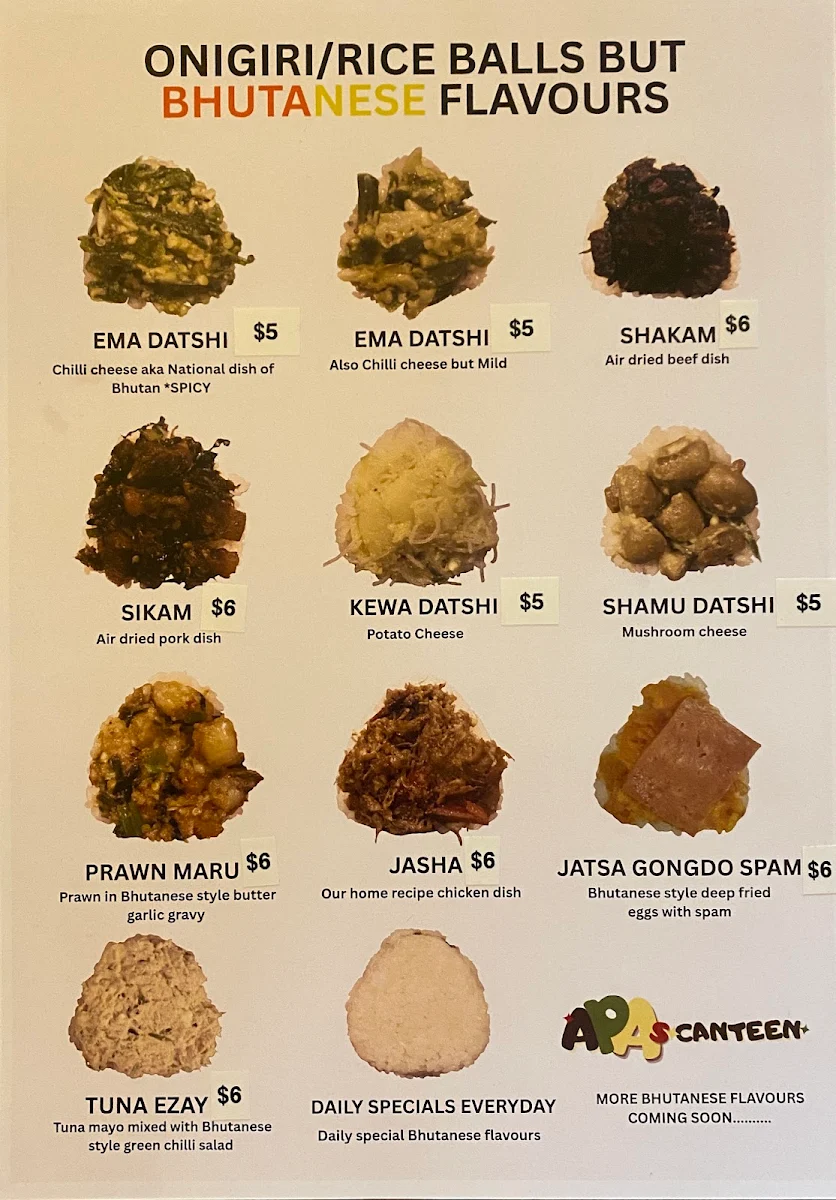 Menu, Apas Canteen