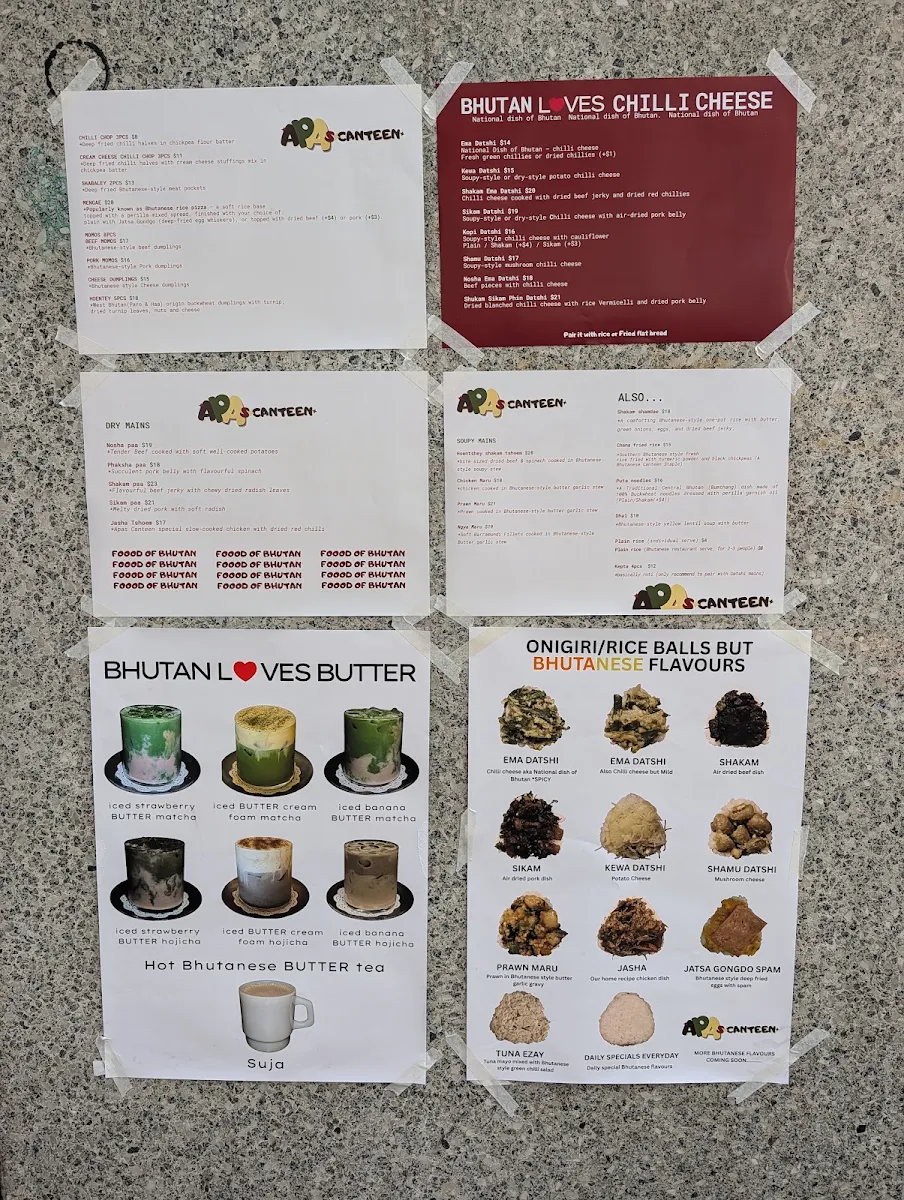 Menu, Apas Canteen