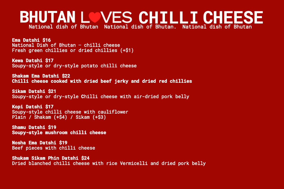 Menu, Apas Canteen