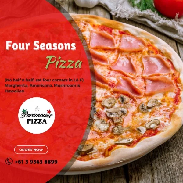 Menu, Paramount Pizza