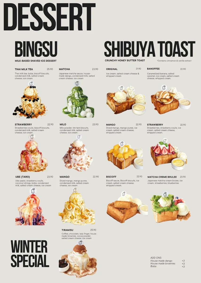 Menu, Bunny Beans Cafe - Kippax