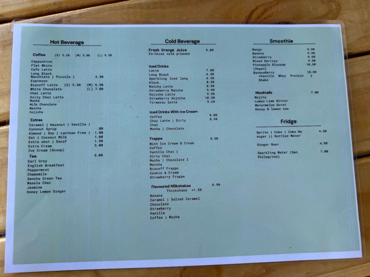 Menu, Bunny Beans Cafe - Kippax