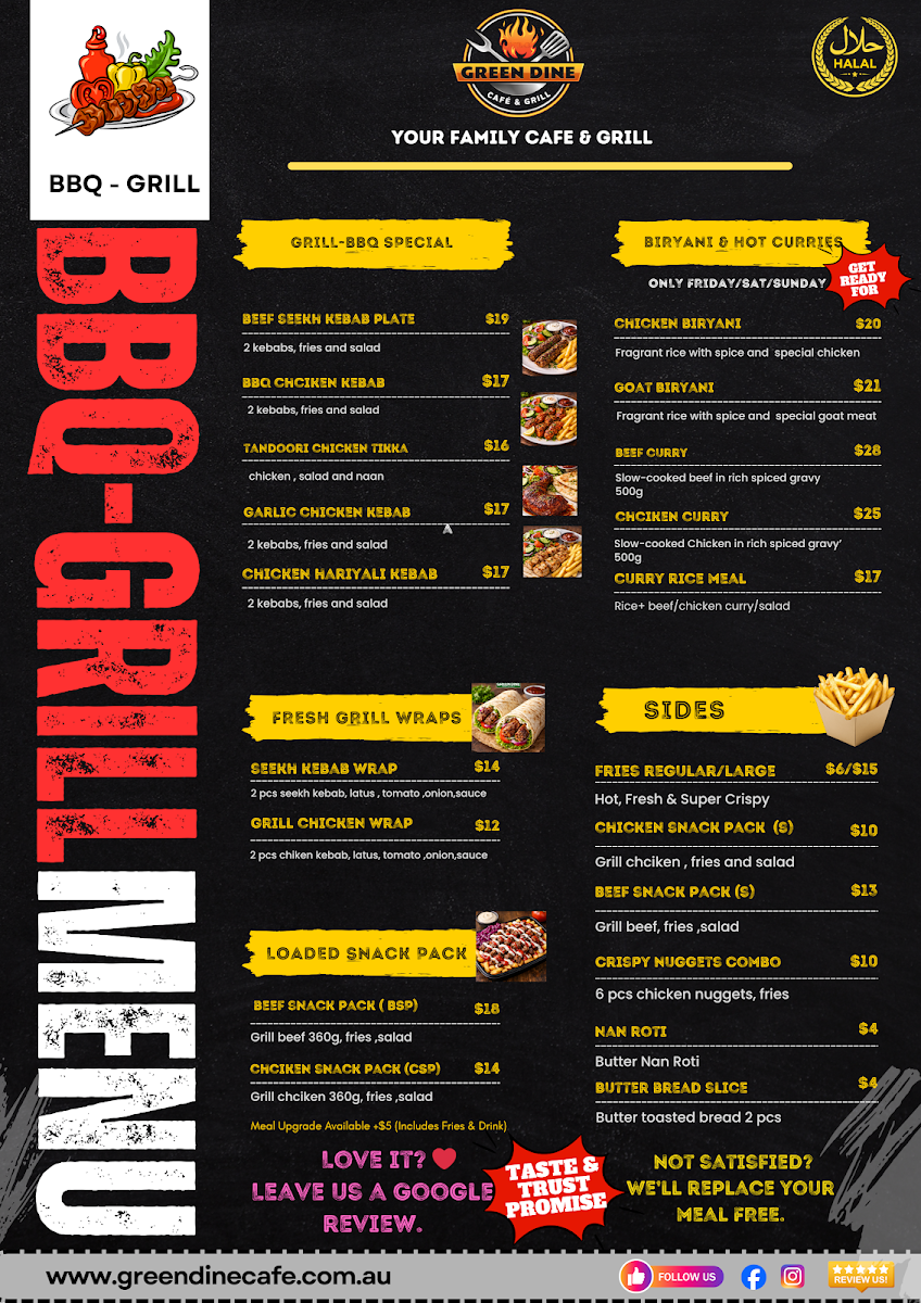 Menu, GREEN DINE- Cafe & Grill