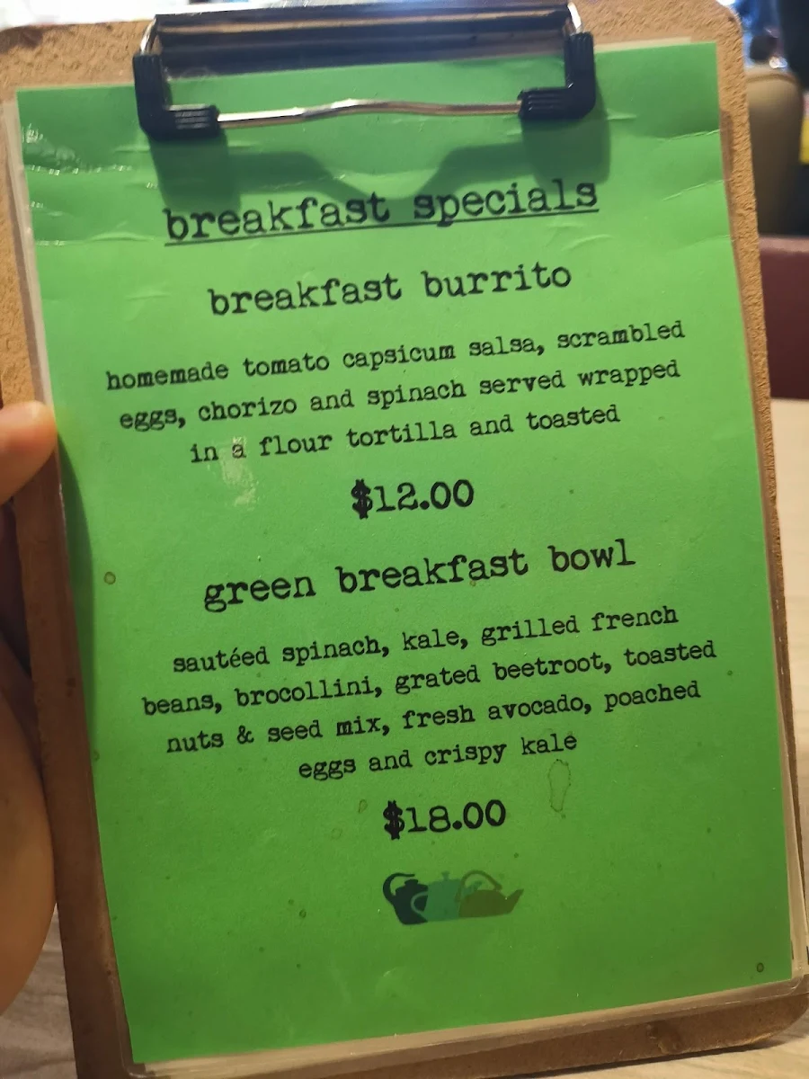 Menu, Little Buddy Cafe.
