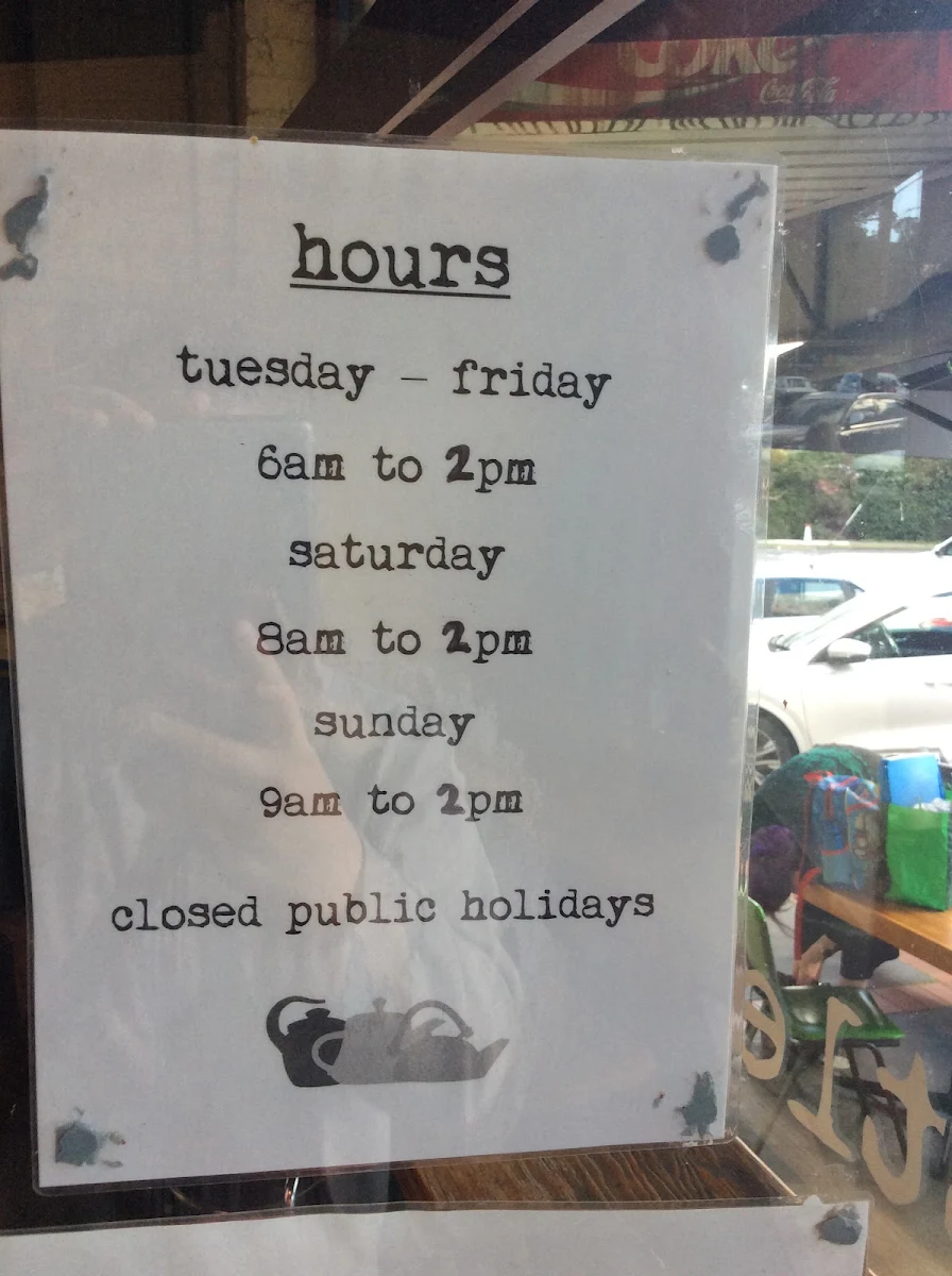 Menu, Little Buddy Cafe.