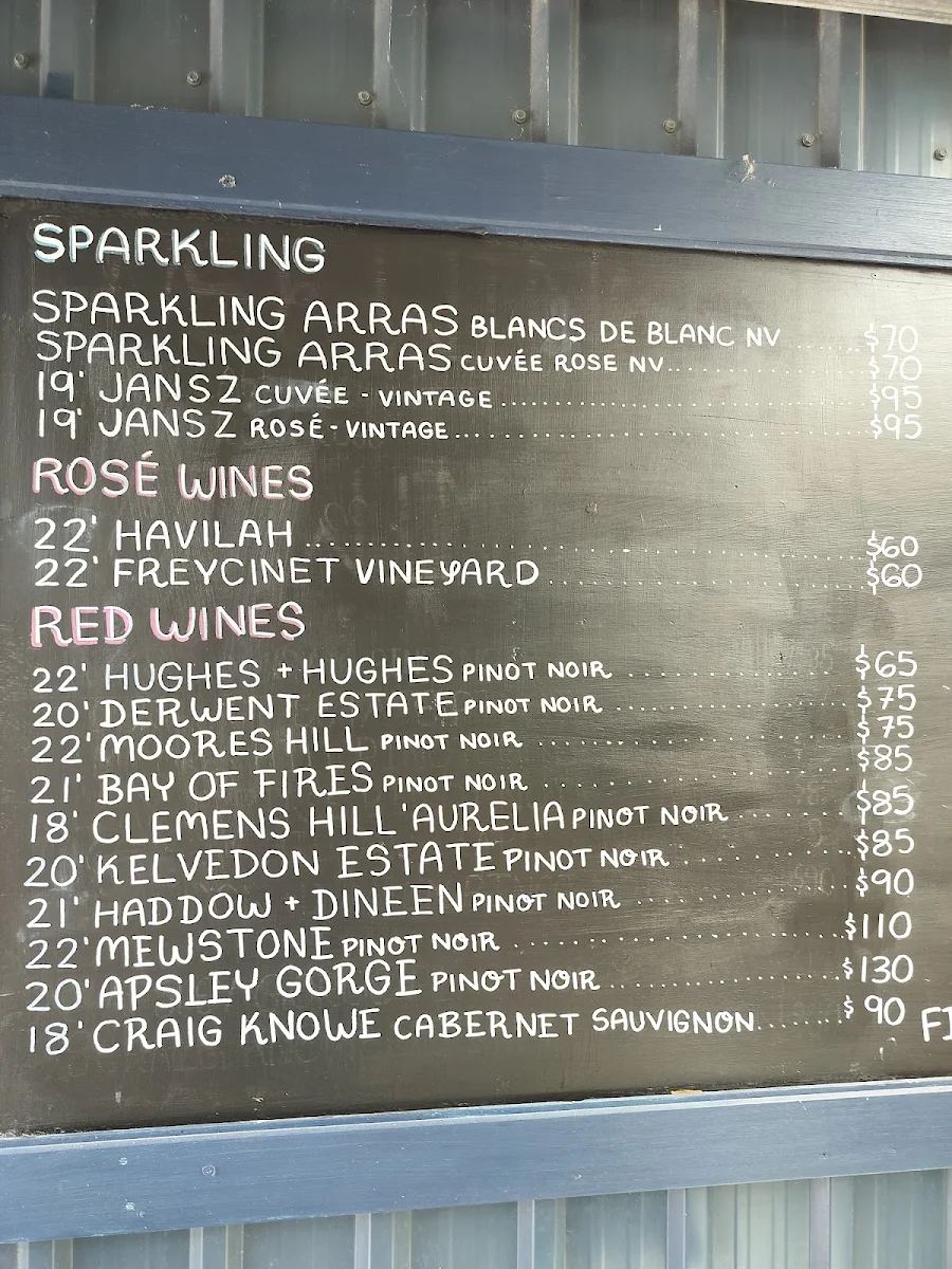 Menu, Fishers of Freycinet