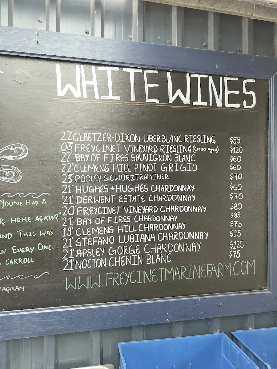 Menu, Fishers of Freycinet