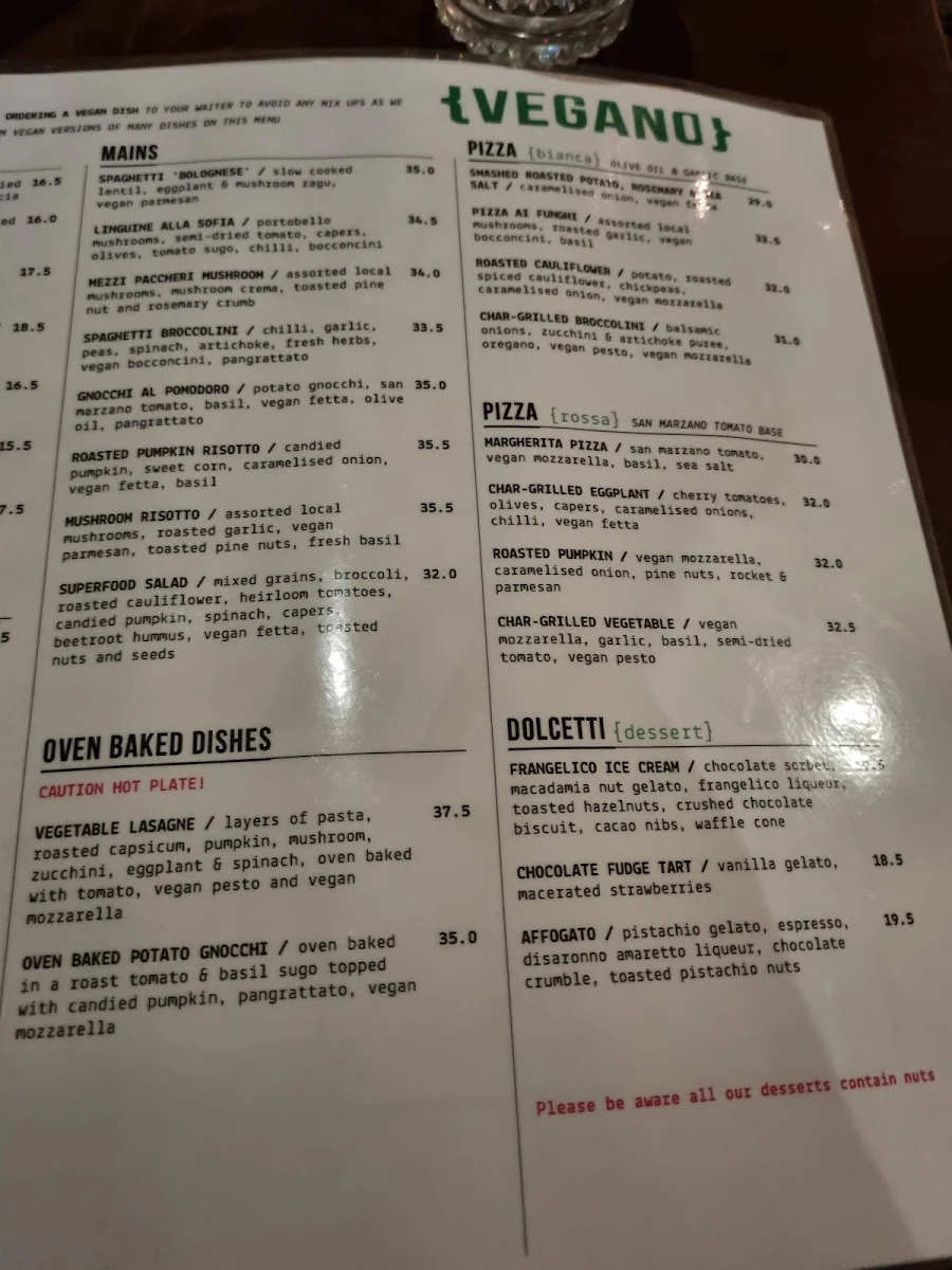 Menu, Rococo Hawthorn