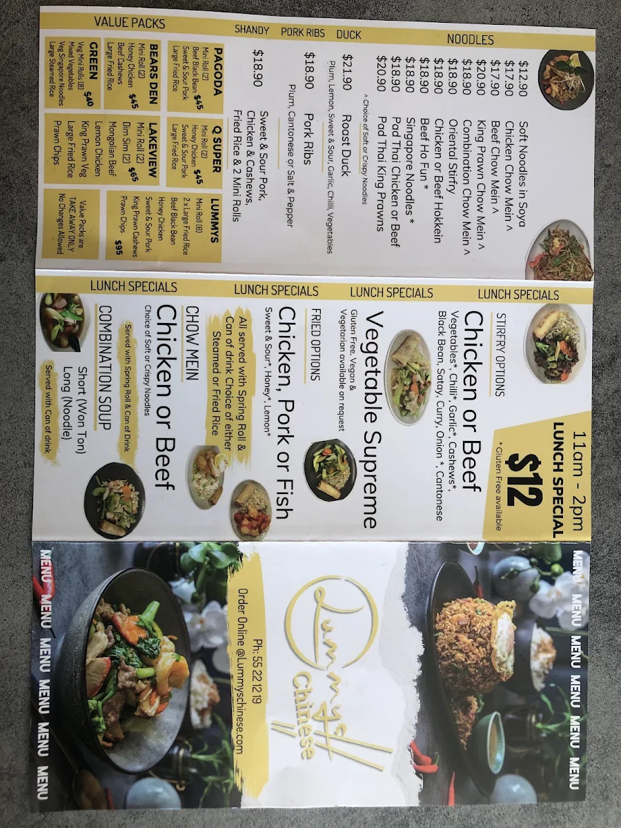 Menu, Lummys