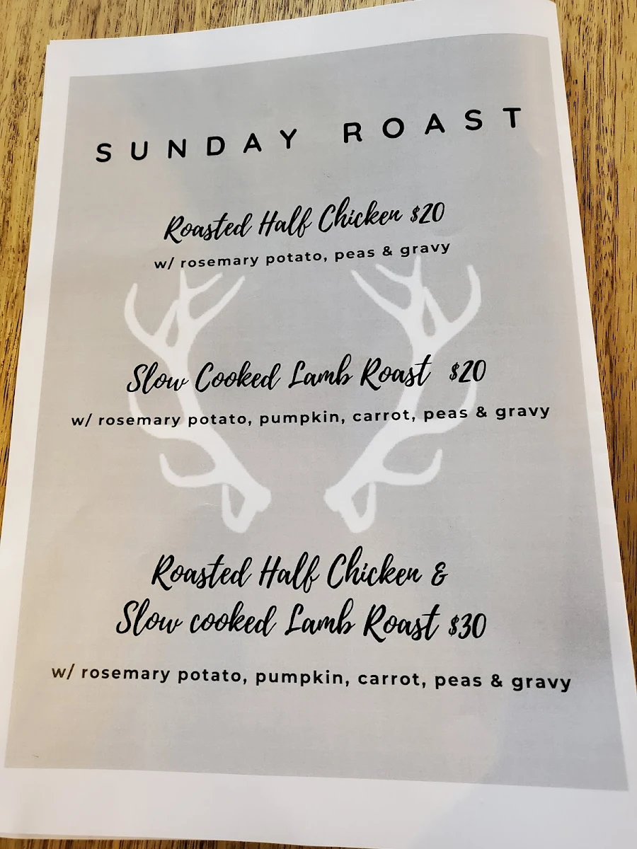 Menu, Limerick Arms Hotel