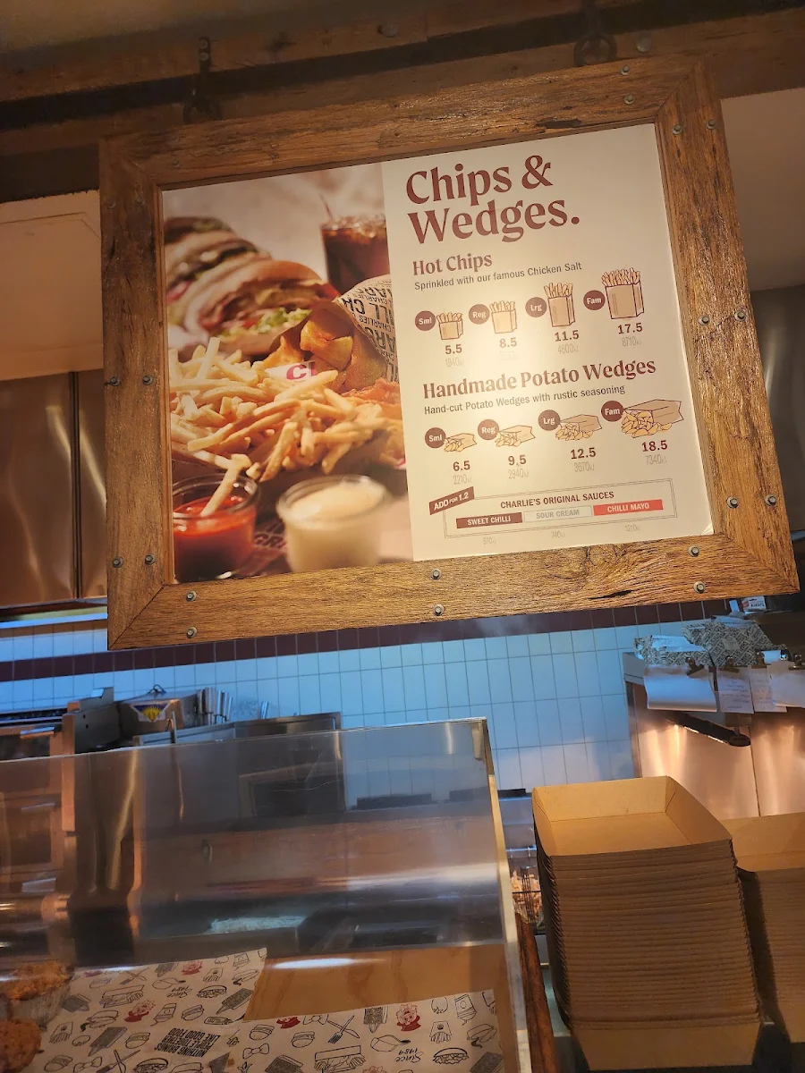 Menu, Chargrill Charlie's Malvern