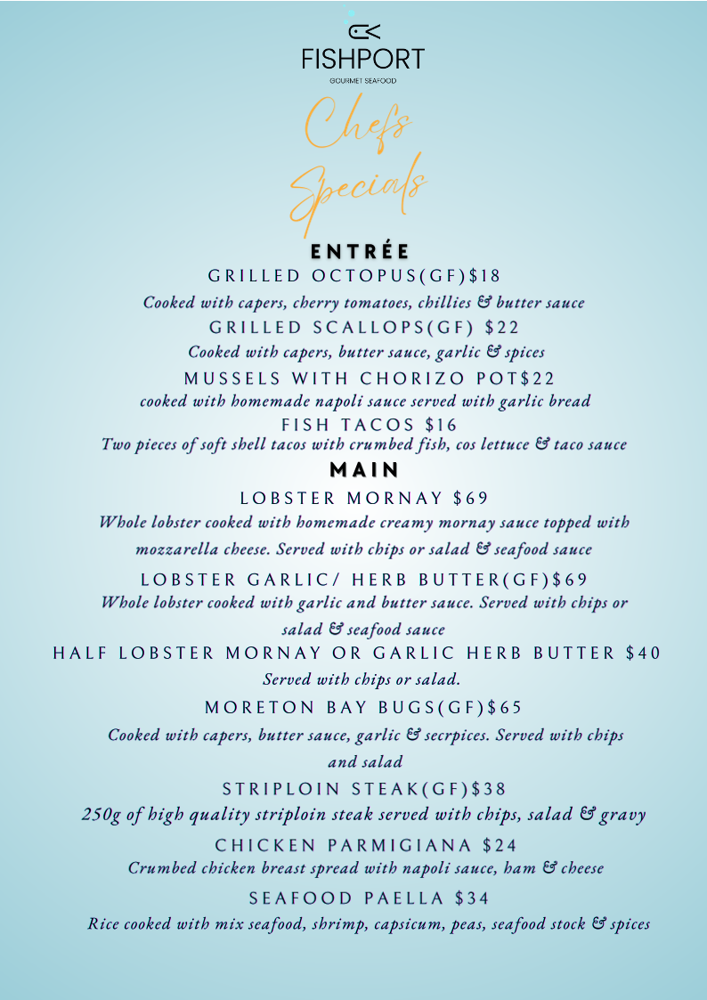 Menu, Fishport- Gourmet Seafood seafood restaurants in Brisbane