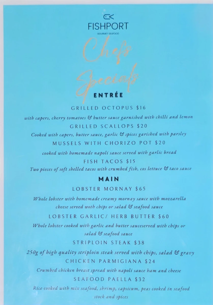 Menu, Fishport- Gourmet Seafood seafood restaurants in Brisbane