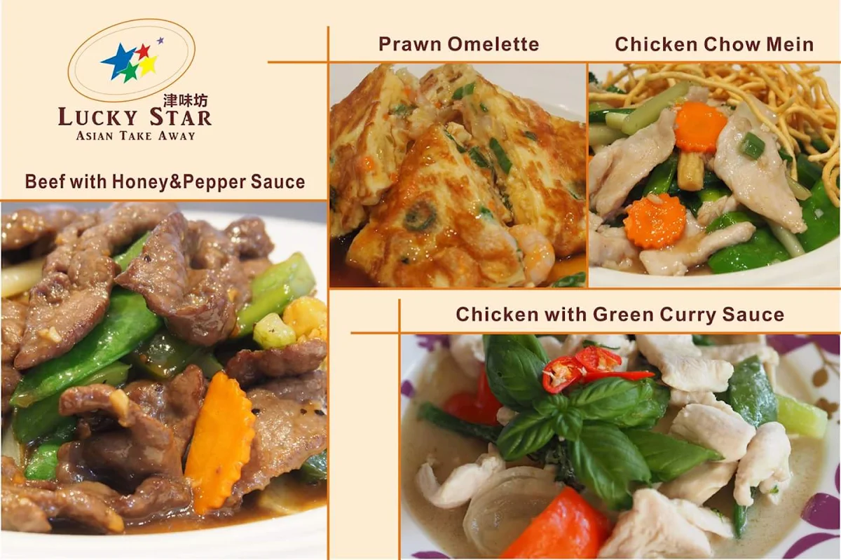 Menu, Lucky Star Asian Take Away