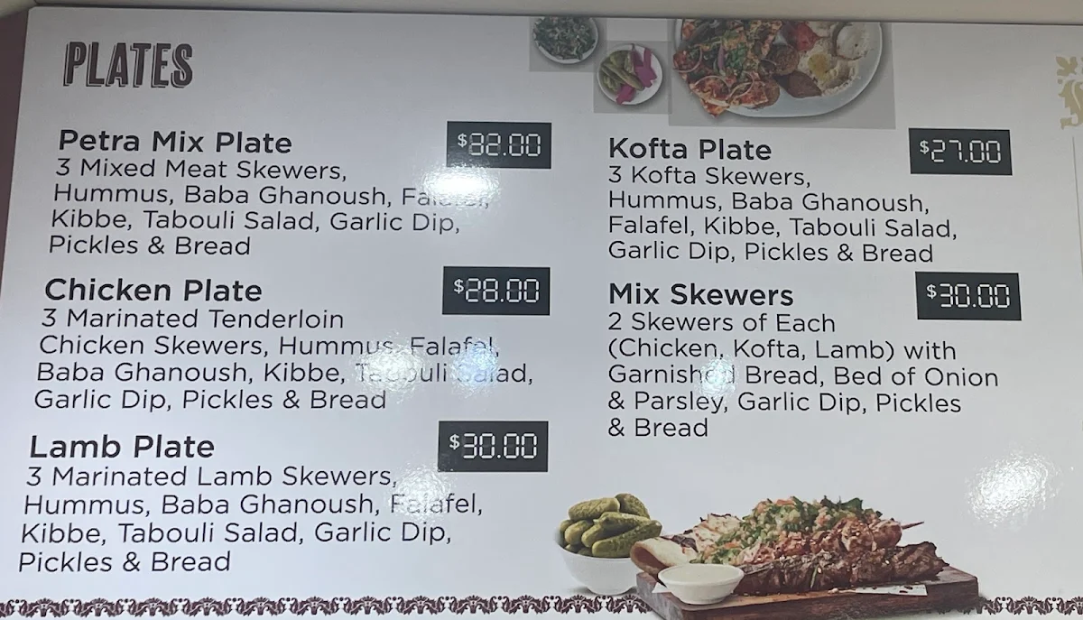 Menu, Kebabs on Kingsway