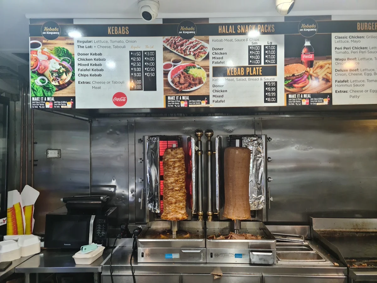 Menu, Kebabs on Kingsway