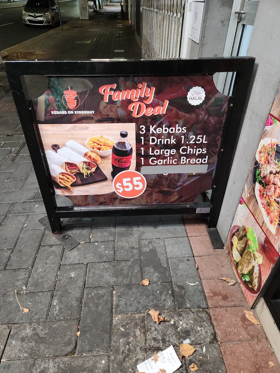 Menu, Kebabs on Kingsway