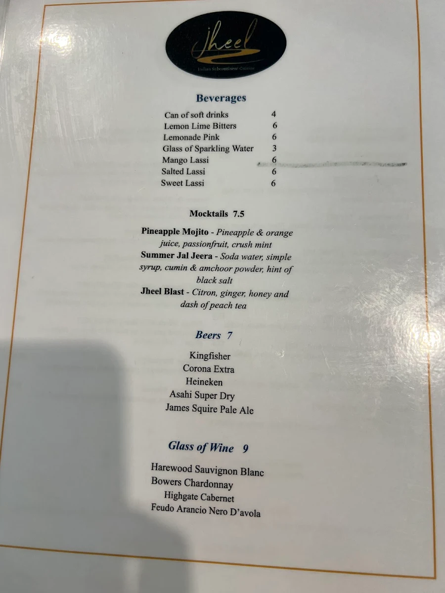 Menu, Jheel