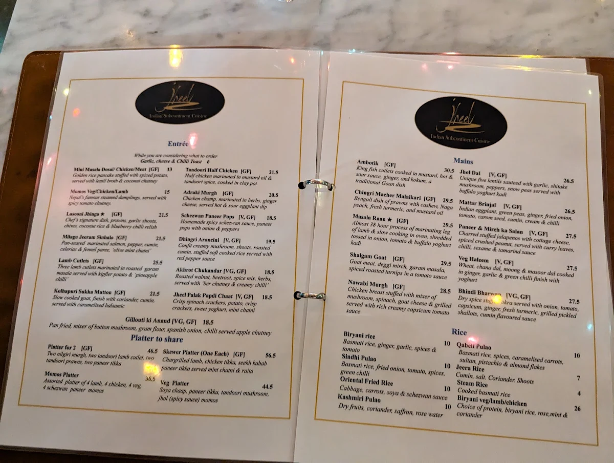 Menu, Jheel