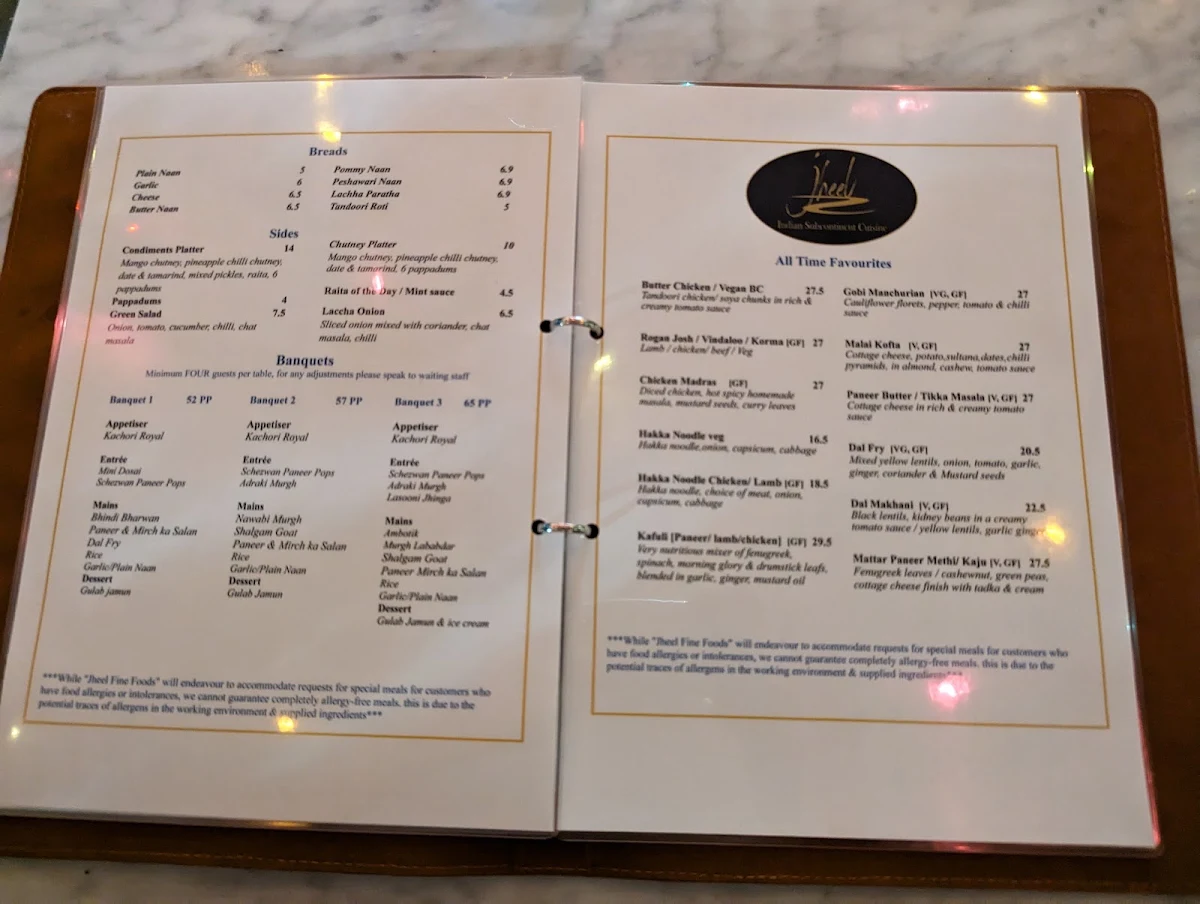 Menu, Jheel