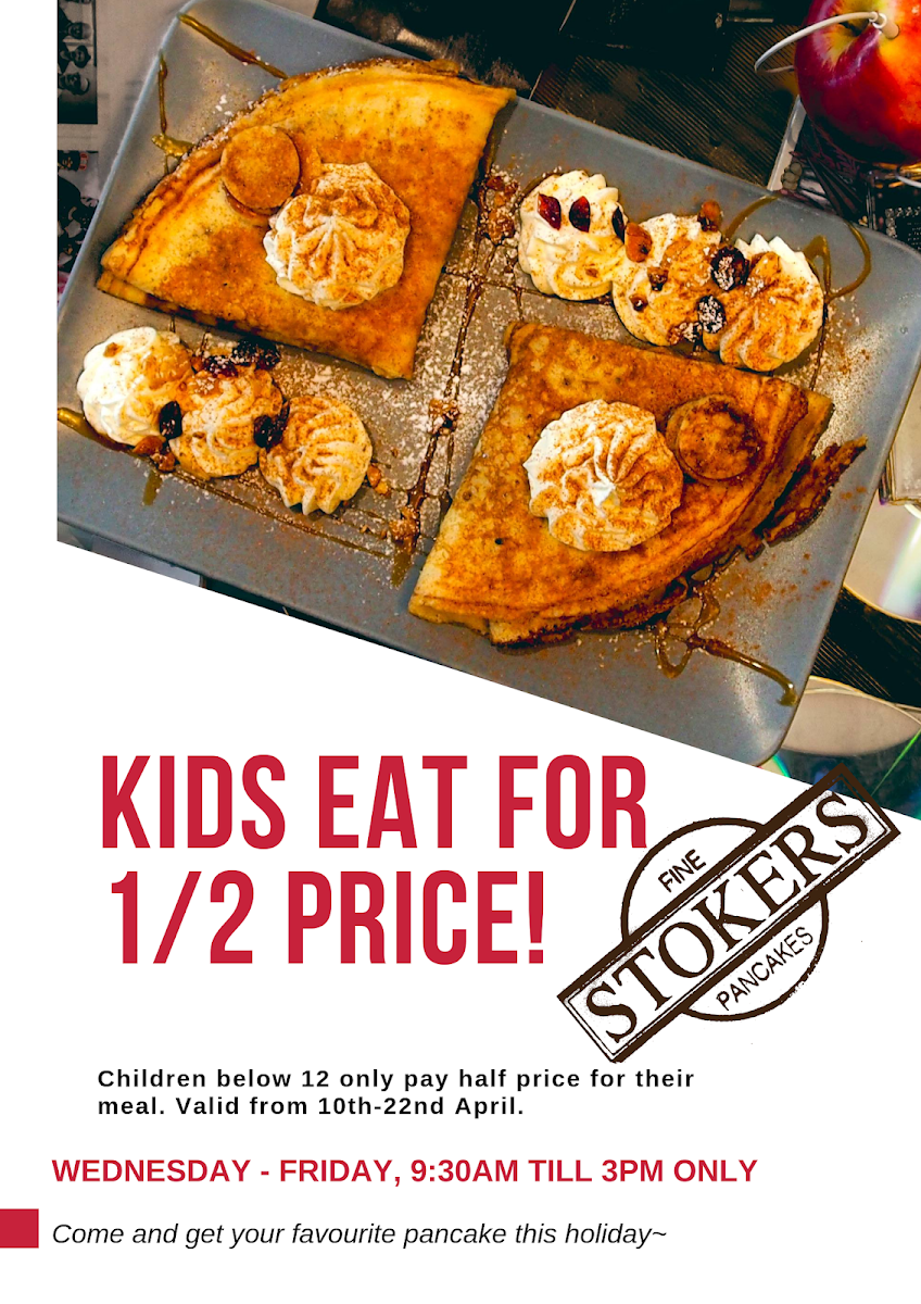 Menu, Stokers Fine Pancakes