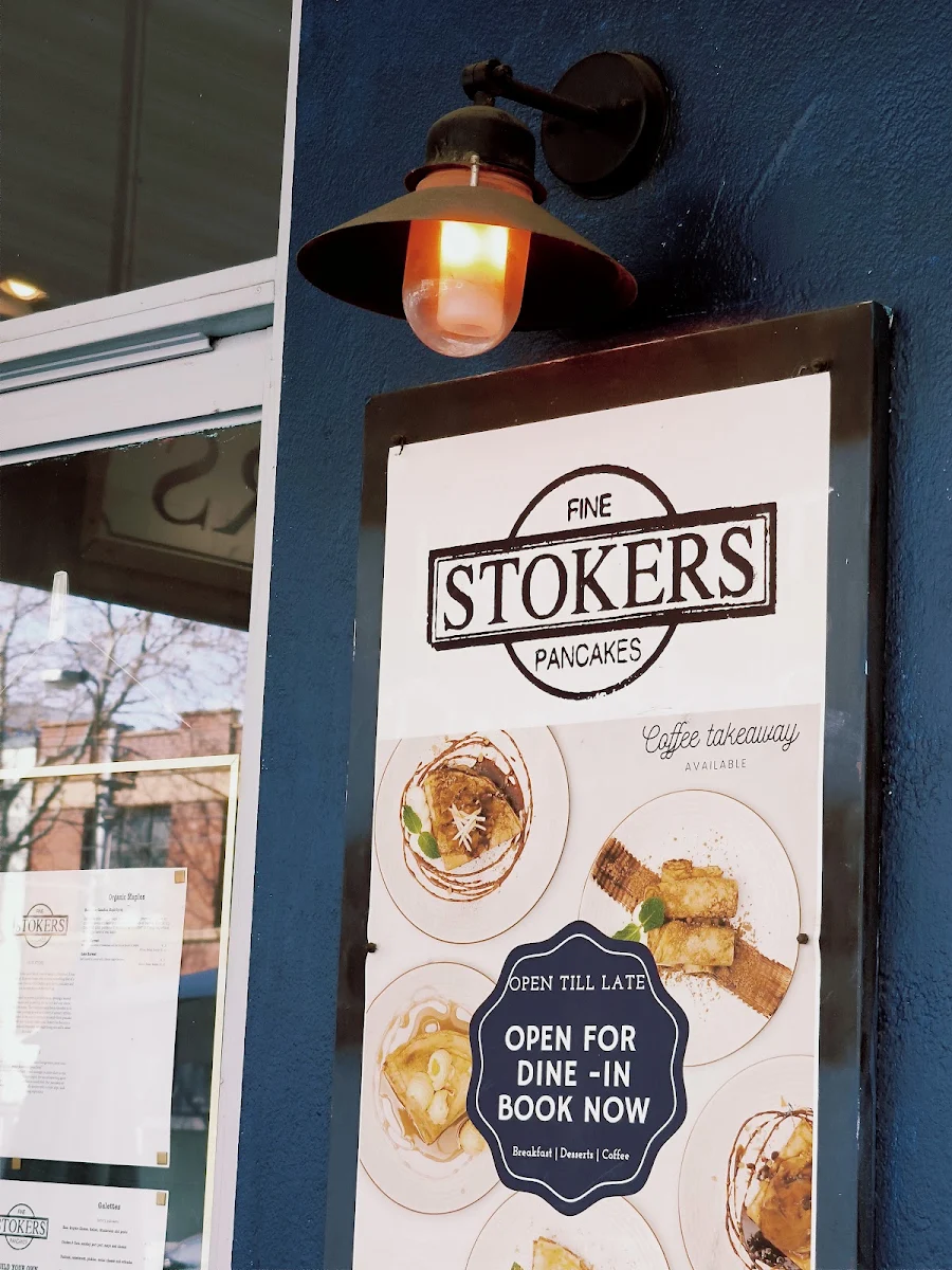 Menu, Stokers Fine Pancakes