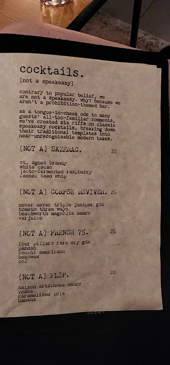 Menu, Before + After