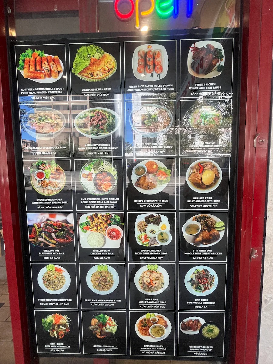 Menu, Pho Pasteur