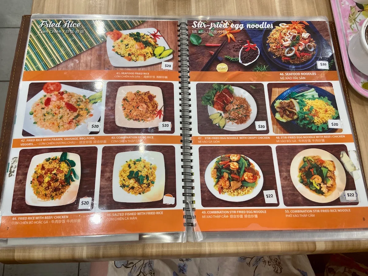 Menu, Pho Pasteur